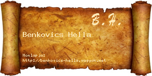 Benkovics Hella névjegykártya